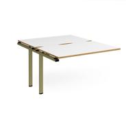 Adapt add on unit single 1200mm x 1600mm - green frame, white top, oak edge