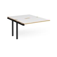Adapt add on unit single 1200mm x 1600mm - black frame, white top with oak edging