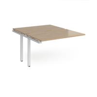 Adapt add on unit single 1200mm x 1600mm - white frame, kendal oak top