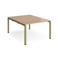 Adapt back to back desks 1200mm x 1600mm - green frame, beech top