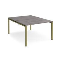Adapt back to back desks 1200mm x 1600mm - green frame, grey oak top