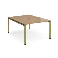 Adapt back to back desks 1200mm x 1600mm - green frame, oak top
