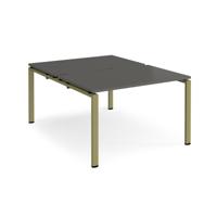 Adapt back to back desks 1200mm x 1600mm - green frame, storm grey top