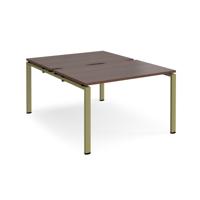 Adapt back to back desks 1200mm x 1600mm - green frame, walnut top