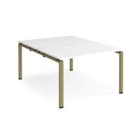 Adapt back to back desks 1200mm x 1600mm - green frame, white top