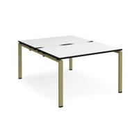 Adapt back to back desks 1200mm x 1600mm - green frame, white top, black edge