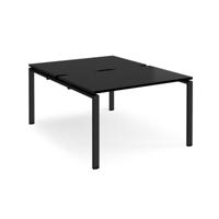 Adapt back to back desks 1200mm x 1600mm - black frame, black top