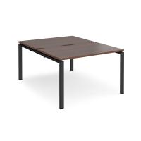 Adapt back to back desks 1200mm x 1600mm - black frame, walnut top