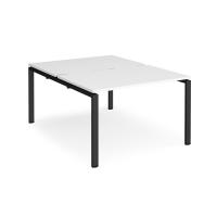 Adapt back to back desks 1200mm x 1600mm - black frame, white top