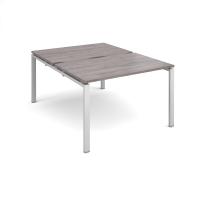 Adapt back to back desks 1200mm x 1600mm - silver frame, grey oak top