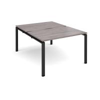 Adapt starter units back to back 1200mm x 1600mm - black frame, grey oak top