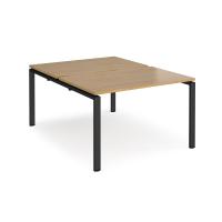 Adapt starter units back to back 1200mm x 1600mm - black frame, oak top