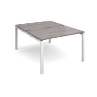 Adapt back to back desks 1200mm x 1600mm - white frame, grey oak top