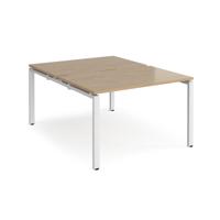Adapt back to back desks 1200mm x 1600mm - white frame, kendal oak top
