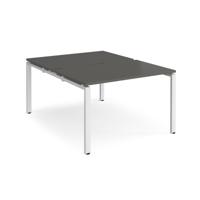 Adapt back to back desks 1200mm x 1600mm - white frame, storm grey top