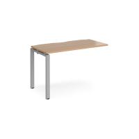 Adapt add on unit single 1200mm x 600mm - silver frame, beech top