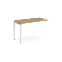 Adapt add on unit single 1200mm x 600mm - white frame, oak top