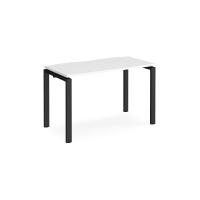 Adapt single desk 1200mm x 600mm - black frame, white top
