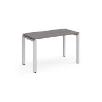 Adapt single desk 1200mm x 600mm - silver frame, grey oak top