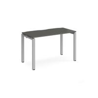 Adapt single desk 1200mm x 600mm - silver frame, storm grey top