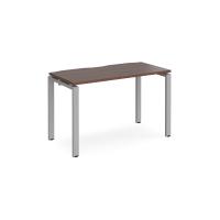 Adapt single desk 1200mm x 600mm - silver frame, walnut top