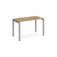 Adapt starter unit single 1200mm x 600mm - silver frame, oak top