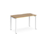 Adapt single desk 1200mm x 600mm - white frame, oak top