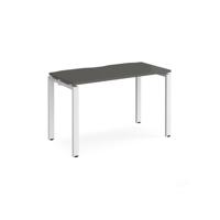 Adapt single desk 1200mm x 600mm - white frame, storm grey top