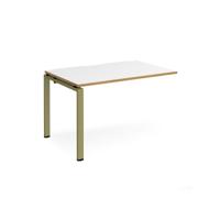 Adapt add on unit single 1200mm x 800mm - green frame, white top, oak edge