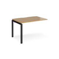 Adapt add on unit single 1200mm x 800mm - black frame, oak top