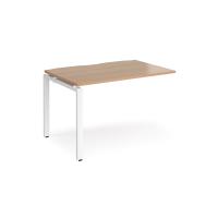 Adapt add on unit single 1200mm x 800mm - white frame, beech top