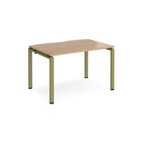 Adapt single desk 1200mm x 800mm - green frame, beech top