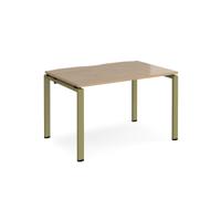 Adapt single desk 1200mm x 800mm - green frame, kendal oak top