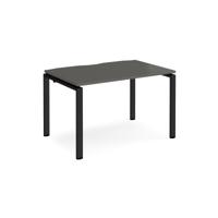 Adapt single desk 1200mm x 800mm - black frame, storm grey top