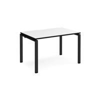 Adapt single desk 1200mm x 800mm - black frame, white top, black edge