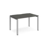 Adapt single desk 1200mm x 800mm - silver frame, storm grey top