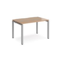 Adapt starter unit single 1200mm x 800mm - silver frame, beech top