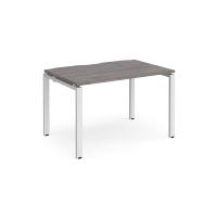 Adapt single desk 1200mm x 800mm - white frame, grey oak top