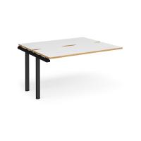 Adapt add on unit single 1400mm x 1200mm - black frame, white top with oak edging
