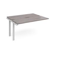Adapt add on unit single 1400mm x 1200mm - white frame, grey oak top