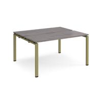 Adapt back to back desks 1400mm x 1200mm - green frame, grey oak top
