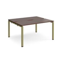 Adapt back to back desks 1400mm x 1200mm - green frame, walnut top