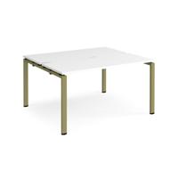Adapt back to back desks 1400mm x 1200mm - green frame, white top