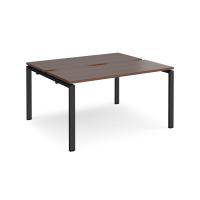 Adapt back to back desks 1400mm x 1200mm - black frame, walnut top