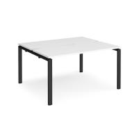 Adapt back to back desks 1400mm x 1200mm - black frame, white top