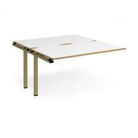Adapt add on unit single 1400mm x 1600mm - green frame, white top, oak edge
