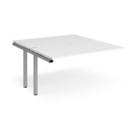 Adapt add on units back to back 1400mm x 1600mm - silver frame, white top