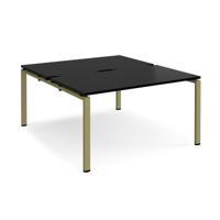Adapt back to back desks 1400mm x 1600mm - green frame, black top