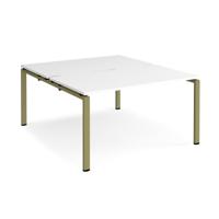 Adapt back to back desks 1400mm x 1600mm - green frame, white top