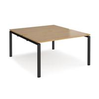 Adapt back to back desks 1400mm x 1600mm - black frame, oak top
